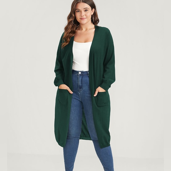 Cynthia Rowley Forest Green Long Line Cardigan Size XSmall - Picture 8 of 8